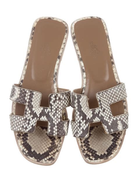 flat hermes sandals|hermes snakeskin sandals.